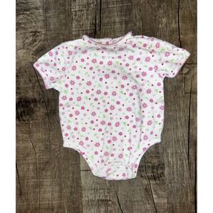 Peter Rabbit Baby Girl Floral Bodysuit Pink White Cotton 0-3 Months